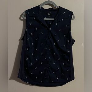 $6💙Bundled Kim Rogers Nautical Navy Anchor Tank